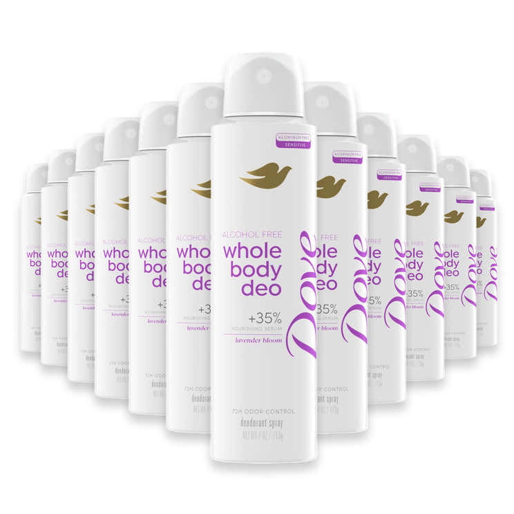 Dove Whole Body Deodorant Spray, Lavender Bloom - 4oz - 12 Pack | Dove - Pre Order