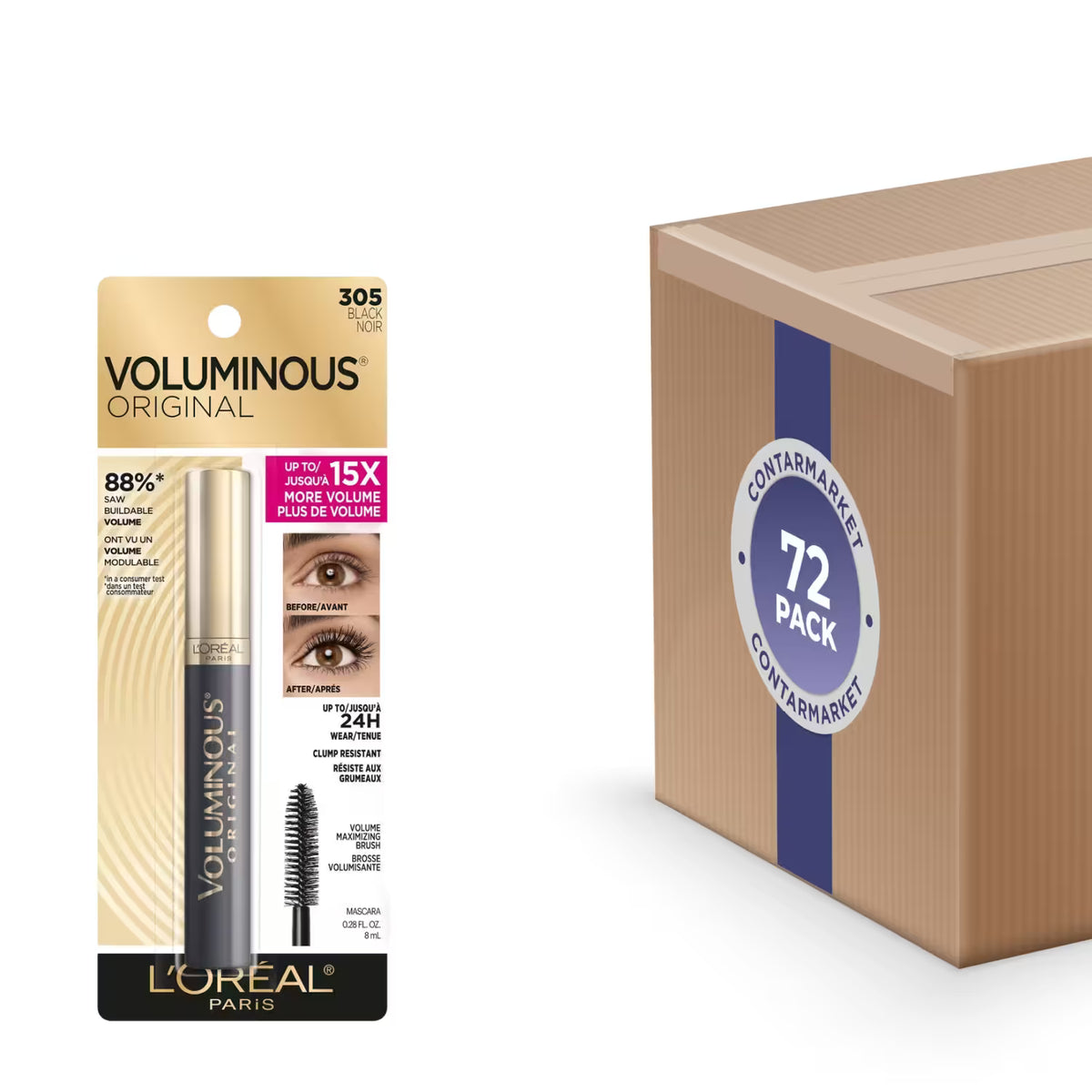 L'Oréal Voluminous Black Mascara 305 - 72 Pack
