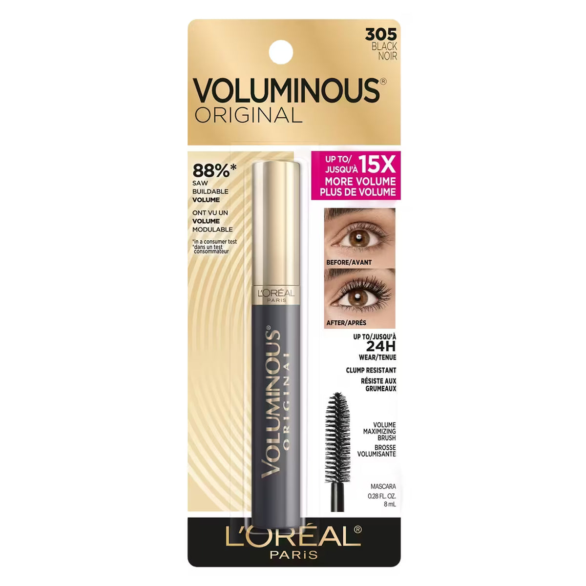 L'Oréal Voluminous Black Mascara 305 - 72 Pack