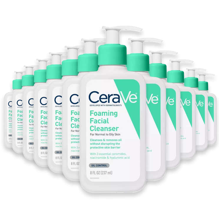 CeraVe Foaming Face Wash, Facial Cleanser for Normal to Oily Skin 8 fl oz - 12 Pack | CeraVe - Pre Order
