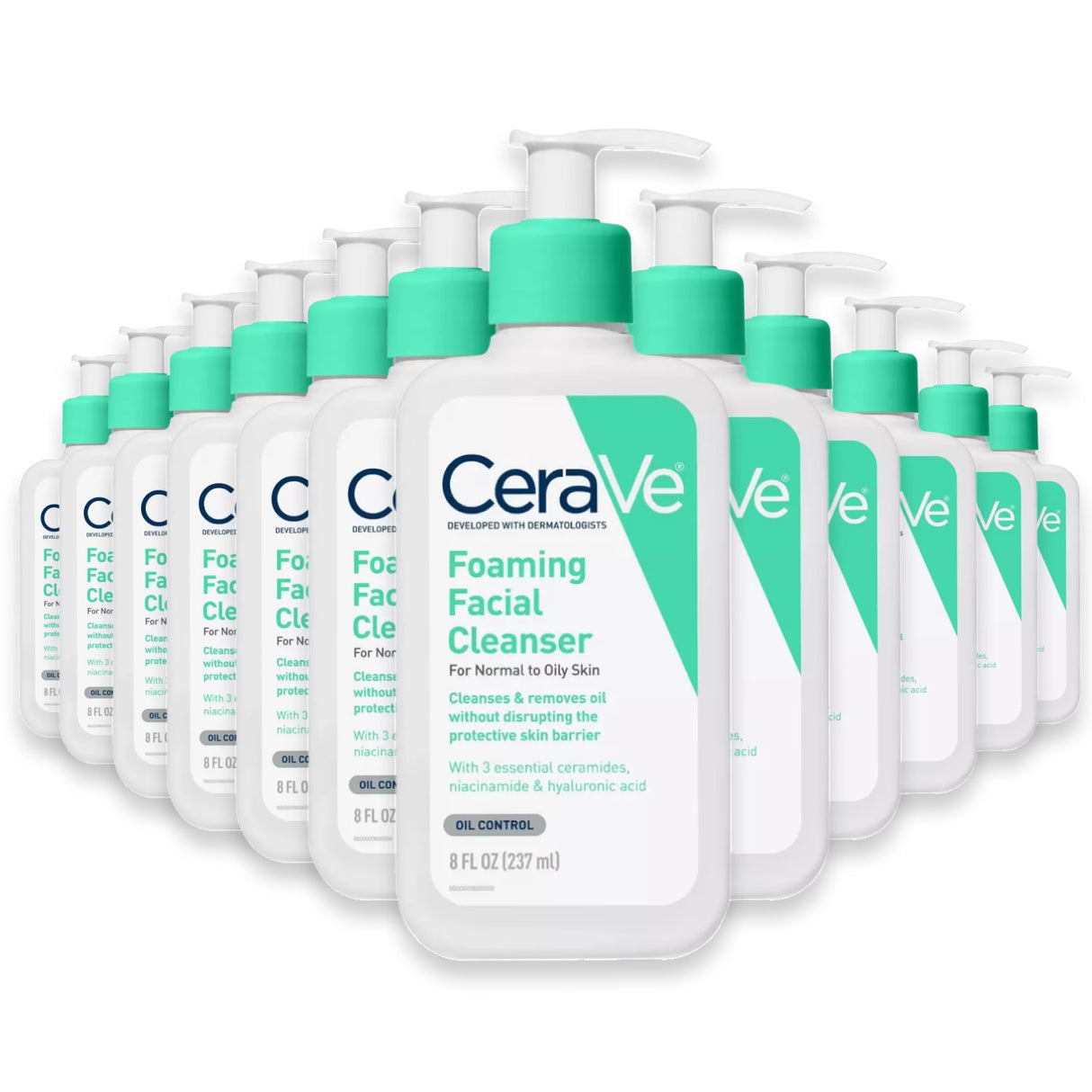 CeraVe Foaming Face Wash, Facial Cleanser for Normal to Oily Skin 8 fl oz - 12 Pack