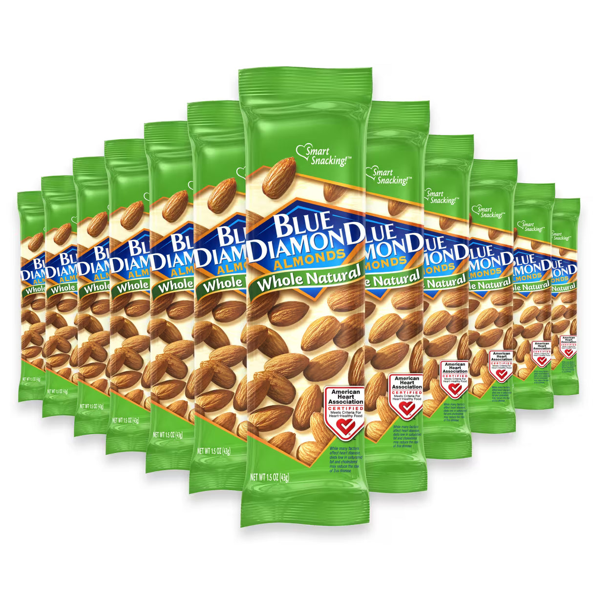 Blue Diamond Whole Natural Unsalted Almonds, 1.5 oz - 144 Pack
