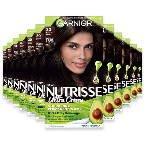 Garnier Nutrisse Ultra Crème Permanent Hair Color Kit, #30 Darkest Brown - 12 Pack | Garnier - Hair Color