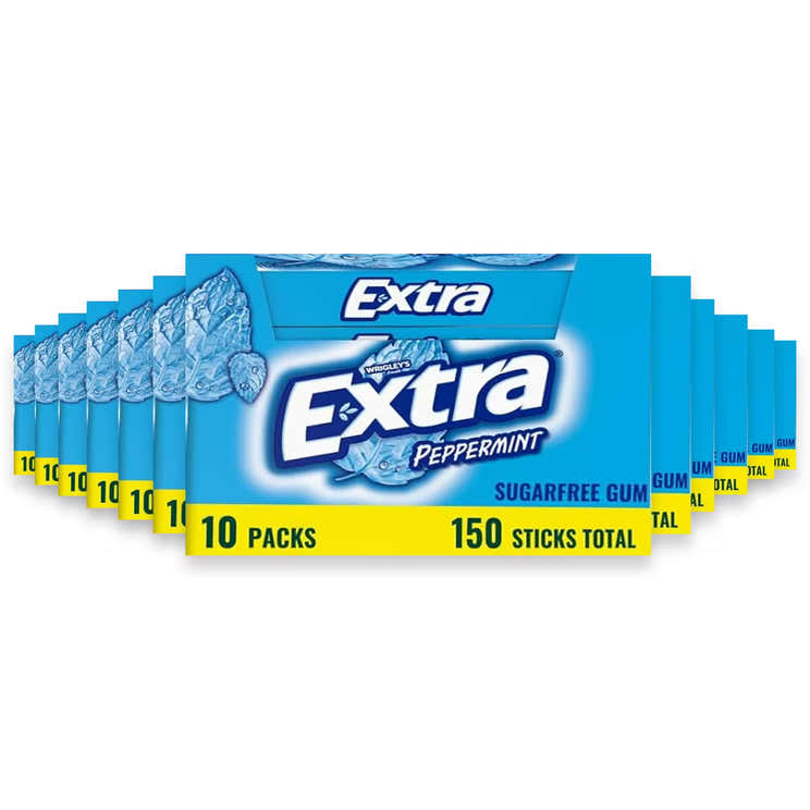 Wrigley's Extra Sugar Free Peppermint Gum – 15 Sticks each – 120 Pack | Wrigley's - Pre Order