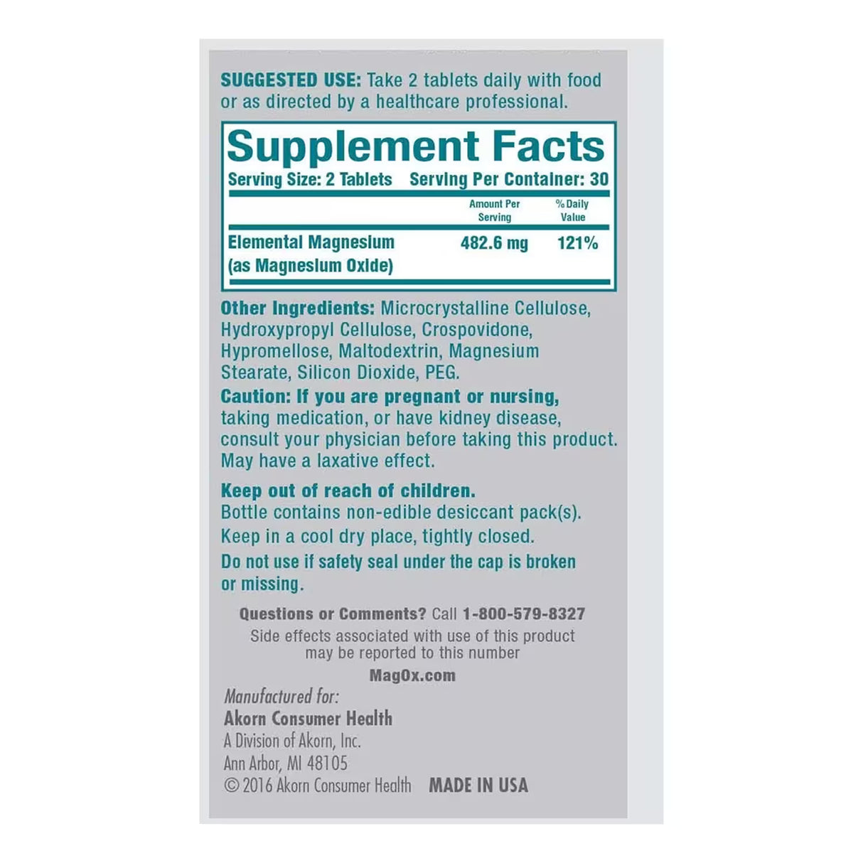 MagOx 400 Magnesium - 120 ct - 12 Pack