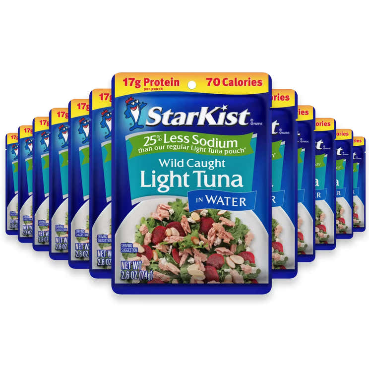 StarKist Reduced Sodium Chunk Light Tuna in Water Pouch – 2.6 oz – 24 Pack | StarKist - Pre Order
