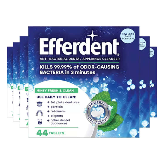 Efferdent Fresh &amp; Clean Plus Mint Denture Cleanser Tablets - 44 Ct - 6 Pack | Efferdent - Oral Care Wholesale