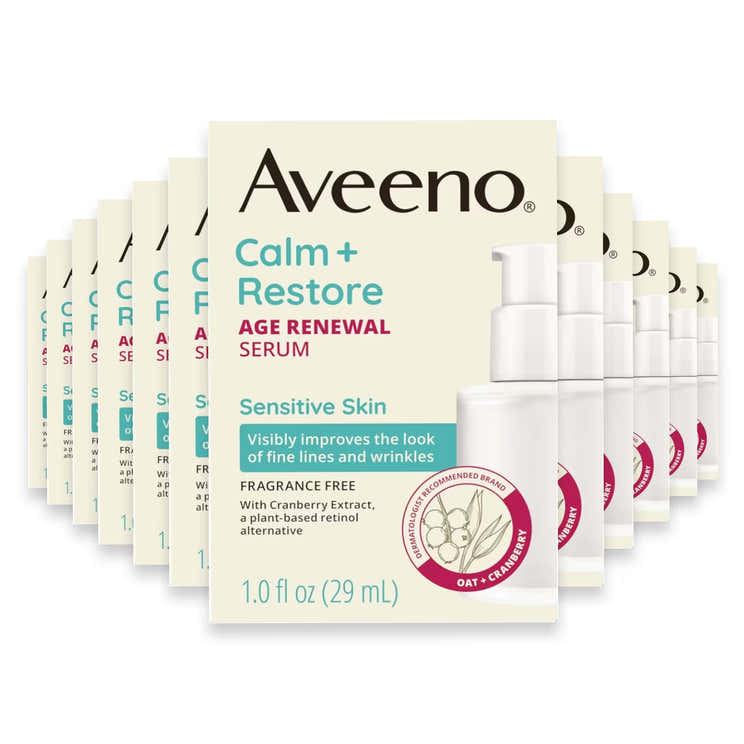 Aveeno Calm + Restore Age Renewal Serum for Sensitive Skin - 1 oz - 12 Pack | Aveeno - Pre Order