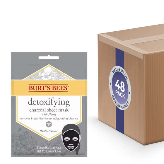 Burt's Bees Detoxifying Charcoal Sheet Mask – Single Use – 48 Pack | Burt's Bees - Products