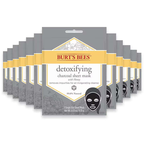 Burt's Bees Detoxifying Charcoal Sheet Mask – Single Use – 48 Pack | Burt's Bees - Skincare