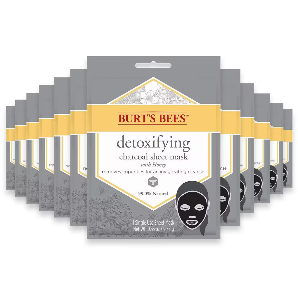 Burt's Bees Detoxifying Charcoal Sheet Mask – Single Use – 48 Pack