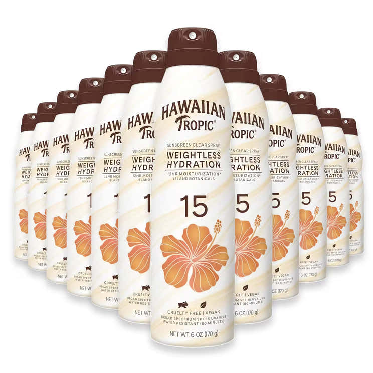 Hawaiian Tropic Hydrating Sunscreen Spray SPF 15 – 6 oz – 12 Pack | Hawaiian Tropic - Pre Order