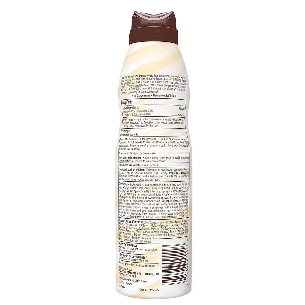 Hawaiian Tropic Hydrating Sunscreen Spray SPF 15 – 6 oz – 12 Pack