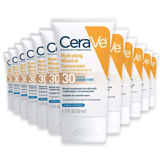 CeraVe Hydrating Mineral Sunscreen Sheer Tint, SPF 30 - 1.7 oz - 24 Pack | CeraVe - CeraVe