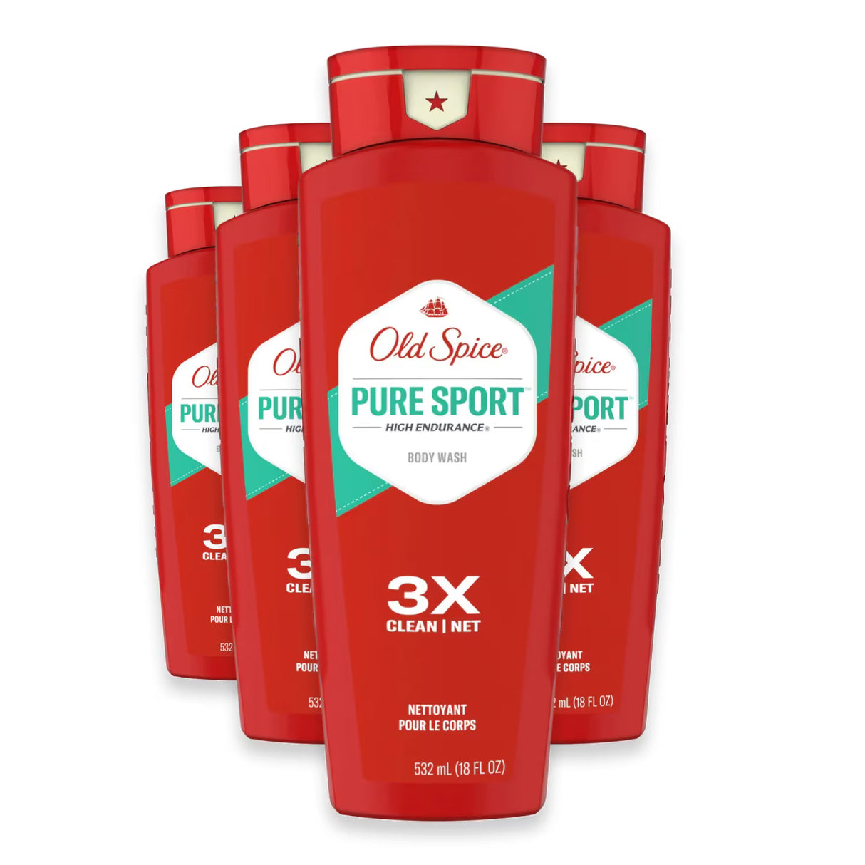 Old Spice High Endurance Pure Sport Body Wash - 18 oz - 4 Pack