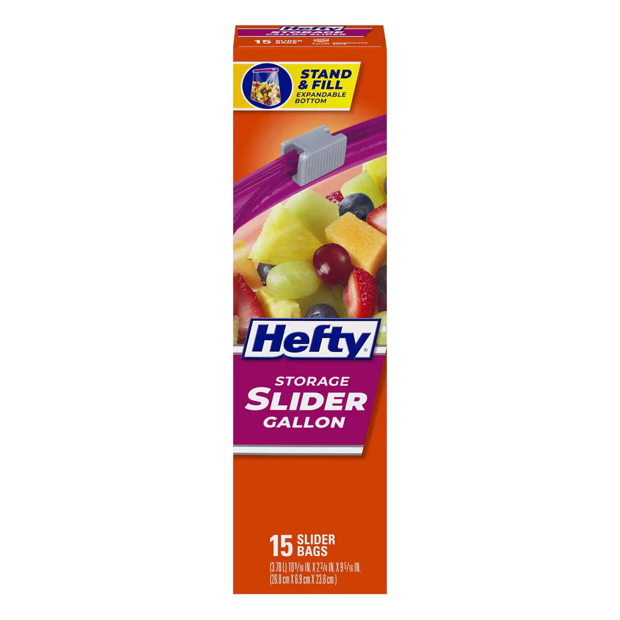 Hefty Slider Storage Bags Gallon Size – 15 Count – 9 Pack