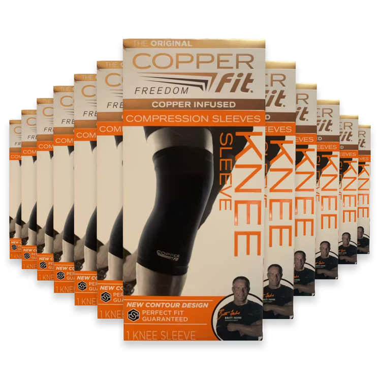 Copper Fit Compression Knee Sleeve – Large - 12 Pack | Copper Fit - Pre Order