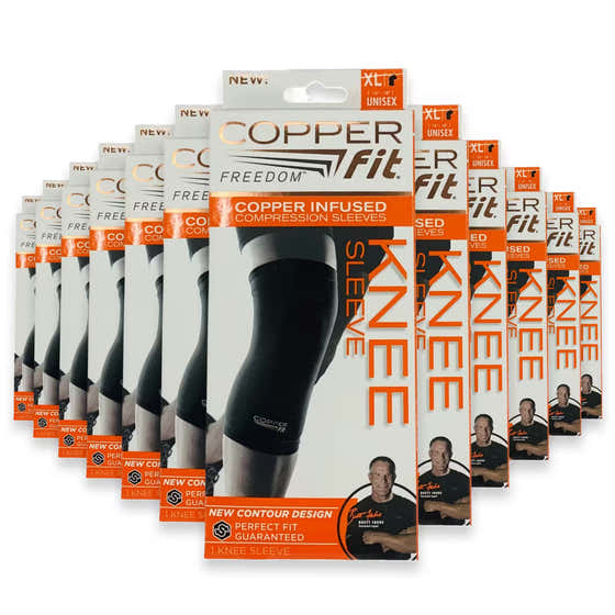 Copper Fit Compression Knee Sleeve – X-Large - 12 Pack | Copper Fit - First Aid