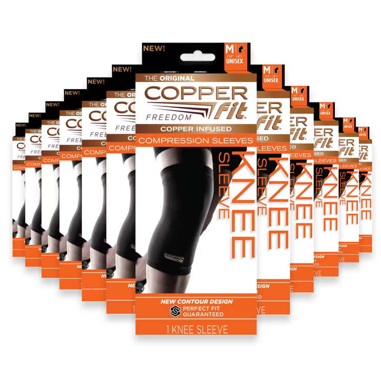 Copper Fit Compression Knee Sleeve – Medium - 12 Pack | Copper Fit - Pre Order