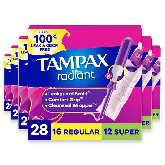 Tampax Radiant Regular/Super Tampons - 28Ct - 6 Pack | Tampax - New Arrivals