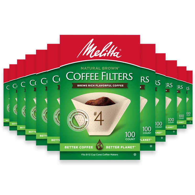 Melitta Coffee Filters #4 Natural Brown – 100 Count – 12 Pack | Melitta - Pre Order
