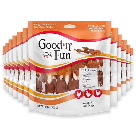Good &amp; Fun Kabobs Dog Chews – 12 oz – 12 Pack | Good 'n' Fun - Pet Supplies