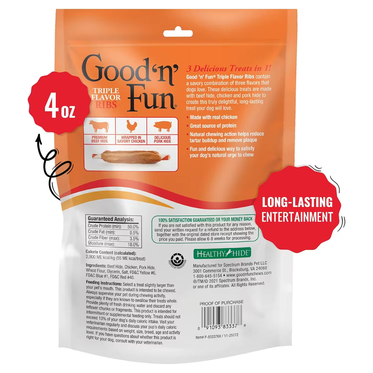 Good 'n' Fun Pork, Beef & Chicken Sticks – 4 oz – 36 Pack