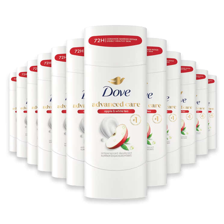 Dove Advanced Care Apple &amp; White Tea Antiperspirant Deodorant Stick - 2.6 oz - 12 Pack | Dove - Pre Order