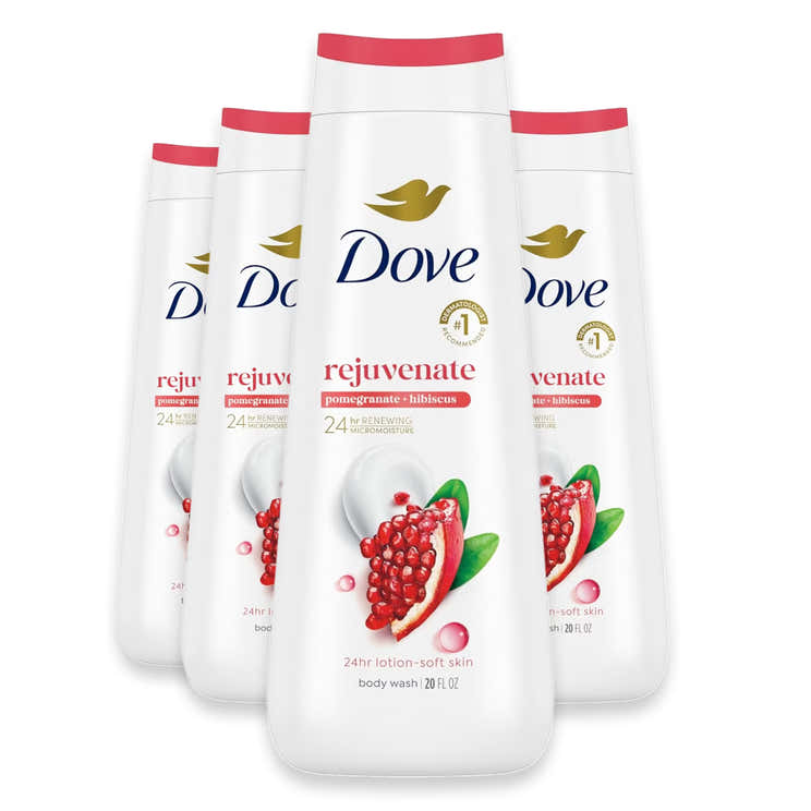 Dove Revive Pomegranate &amp; Hibiscus Body Wash - 20 oz - 4 Pack | Dove - Pre Order