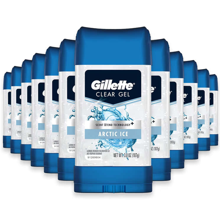 Gillette Clear Gel Antiperspirant Deodorant, Arctic Ice, 3.8 oz - 12 Pack | Gillette - Pre Order