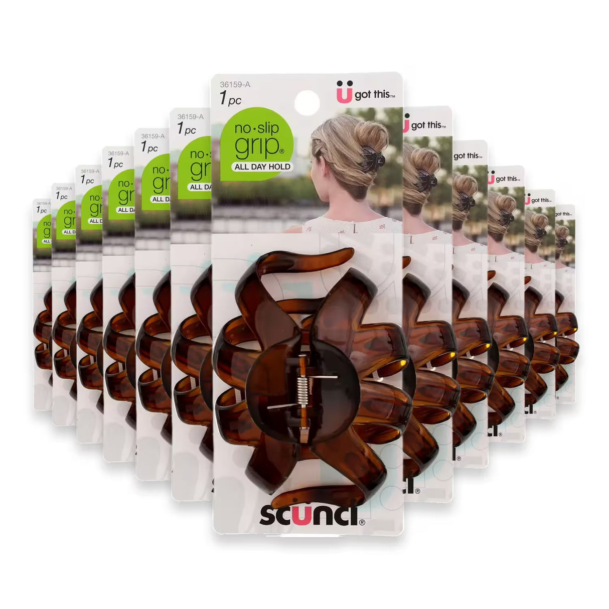 Scünci No-Slip Octopus Hair Clip – 1 Count – 48 Pack