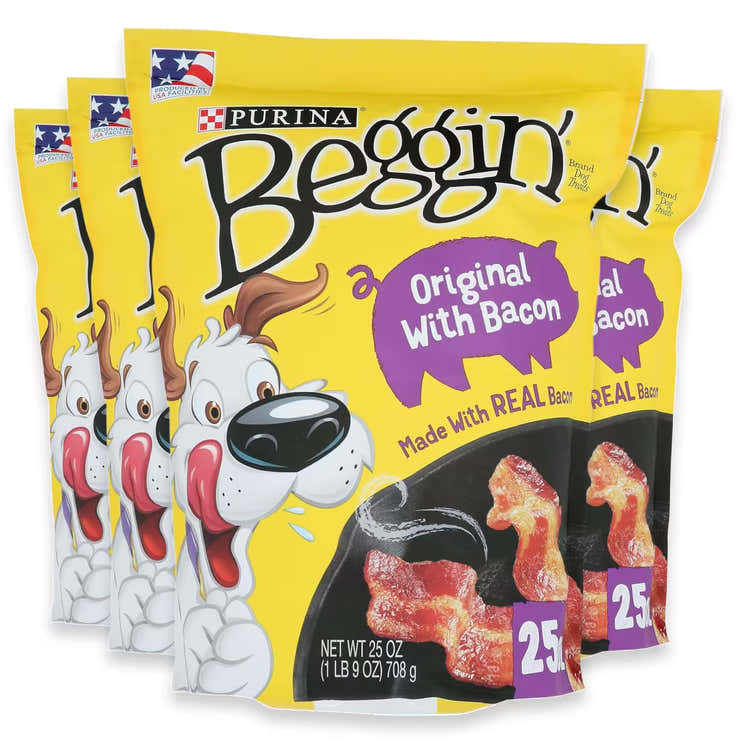 Purina Beggin’ Strips Dog Treats – Bacon Flavor – 25 oz – 4 Pack | Purina - Pre Order