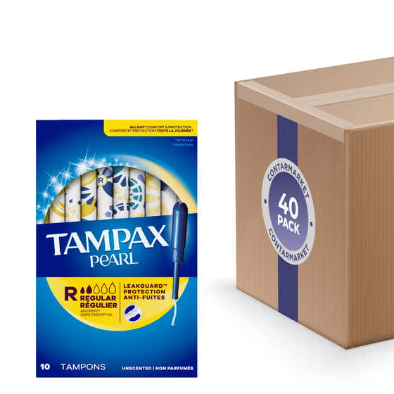Tampax Pearl Regular Unscented Tampons 10 Ct - 40 Pack | Tampax - Tampax