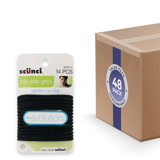 Scünci No-Slip Evolution Wide Band Hair Elastics – 14 Count – 48 Pack | Scunci - Apparel &amp; Accessories
