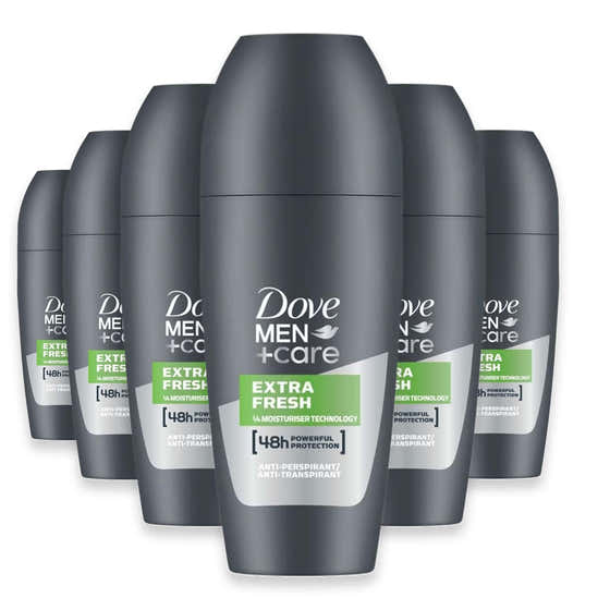 Dove Men Care Antiperspirant Deodorant Roll-On, Extra Fresh 50 ml – 6 Pack | Dove - Imported