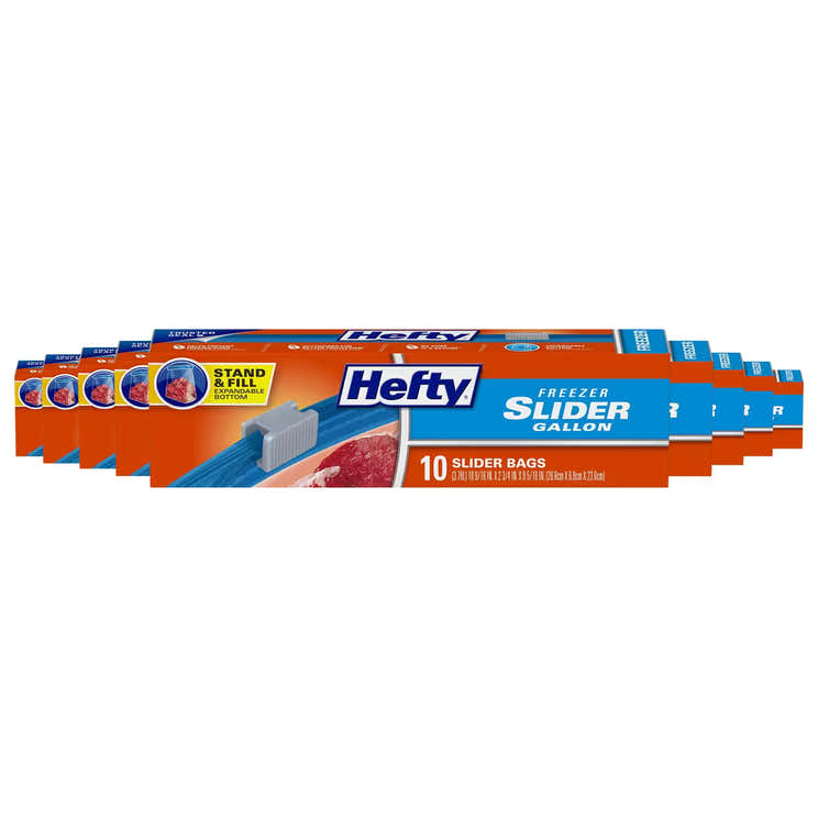 Hefty Slider Freezer Bags Gallon Size – 10 Count – 9 Pack | Hefty - Pre Order