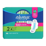 Always Ultra Thin Long Super Unscented - 40ct - 3 Pack