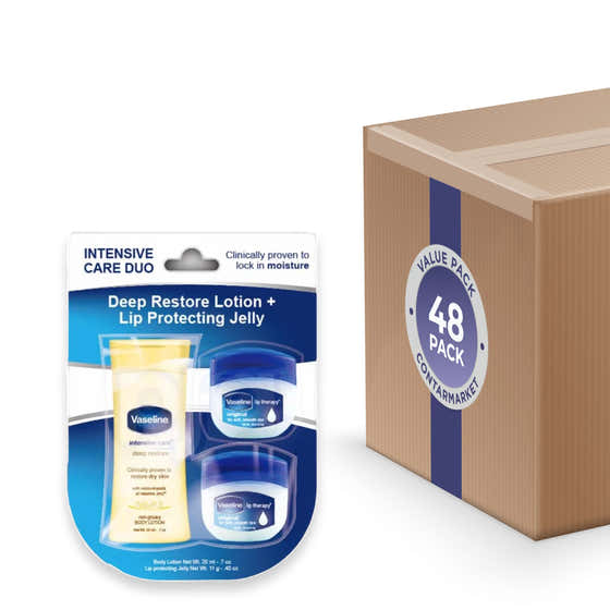 Vaseline - Intensive Care Duo, Deep restore Lotion + Lip Protecting Jelly - 0.9 Oz - 48 Pack | Vaseline - Vaseline