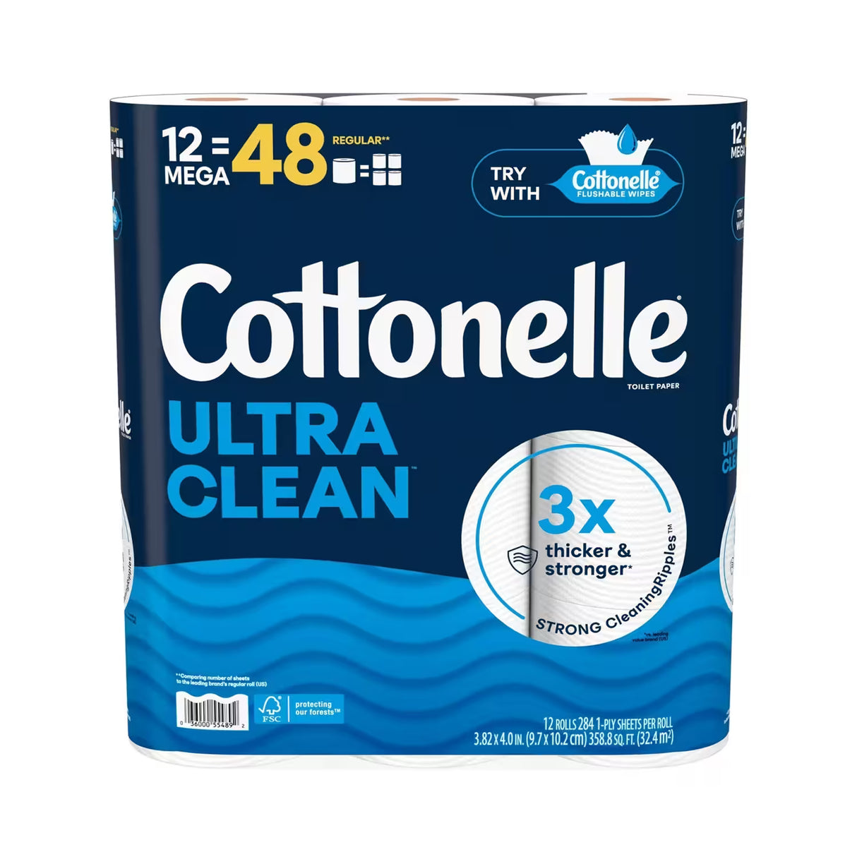 Cottonelle CleanCare Toilet Paper – 12 Mega Rolls – 4 Pack - 50 cases pallet