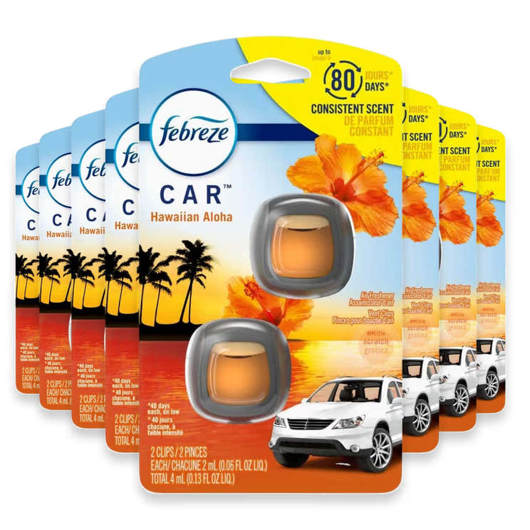 Febreze Car Vent Clips Hawaiian, 2ct - 8 Pack | Febreze - Pre Order