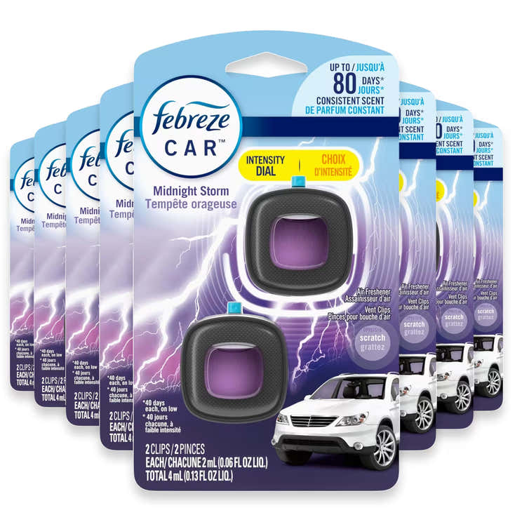 Febreze Car Vent Clips Midnight Storm, 2ct - 8 Pack | Febreze - Pre Order