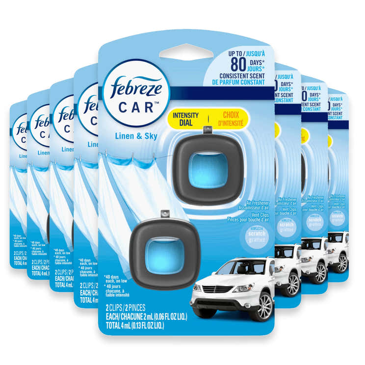 Febreze Car Vent Clips Linen &amp; Sky, 2ct - 8 Pack | Febreze - Pre Order