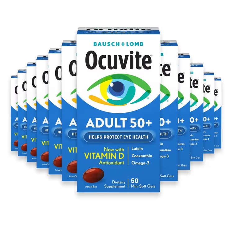 Ocuvite Adult 50+ Eye Vitamin &amp; Mineral Suplement Softgels – 50 Count – 24 Pack | Ocuvite - Pre Order