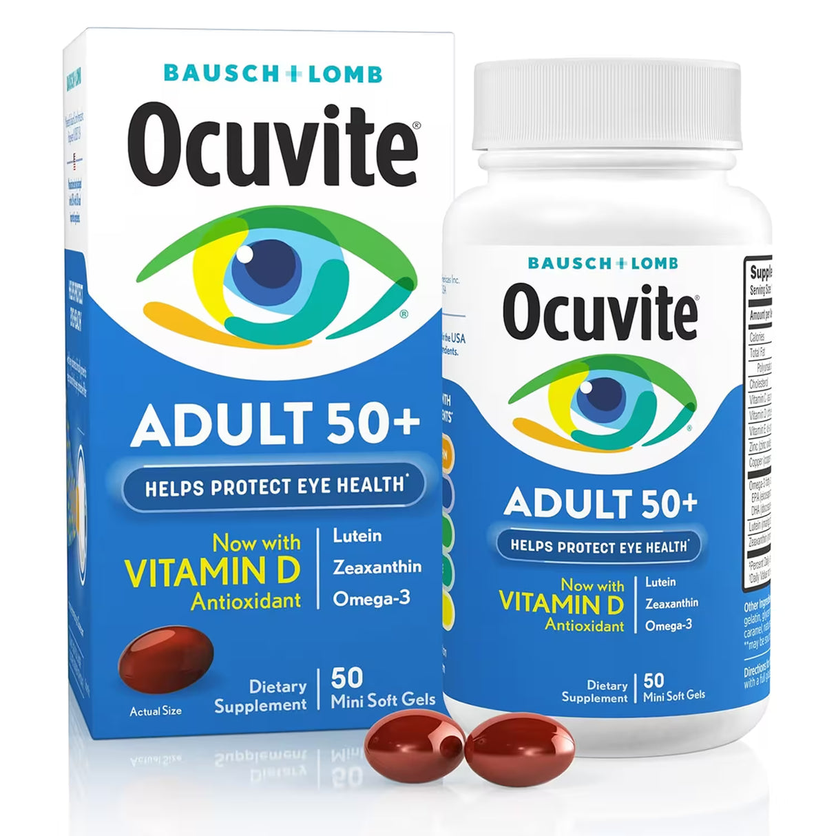 Ocuvite Adult 50+ Eye Vitamin & Mineral Suplement Softgels – 50 Count – 24 Pack