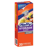 Hefty Slider Kitchen Storage Bags Quart Size – 20 Count – 9 Pack