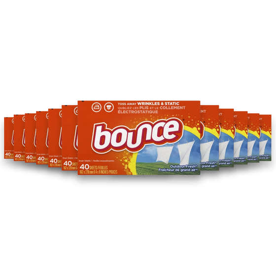 Bounce - Fabric Softener Dryer Sheet Outdoor Fresh - 40 Ct - 12 Pack | Bounce - Products