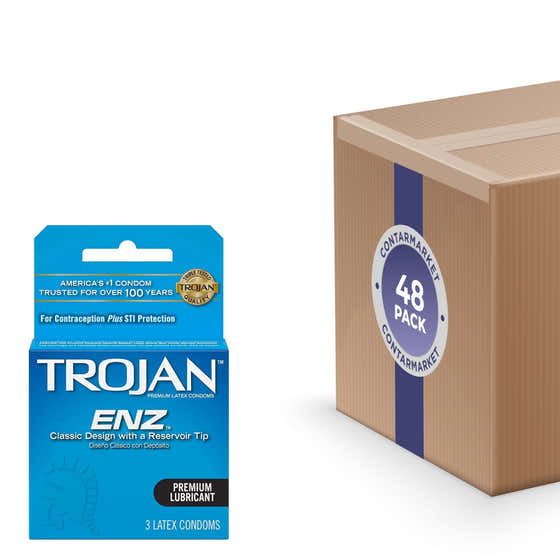 Trojan – ENZ Lubricated Latex Condoms, 3 Count Each – 48 Pack | TROJAN - Member Deals