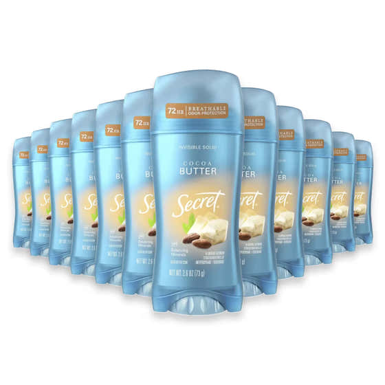 Secret - Fresh Cocoa Butter, Antiperspirant &amp; Deodorant - 2.6 Oz- 12 Pack | Secret - Best seller