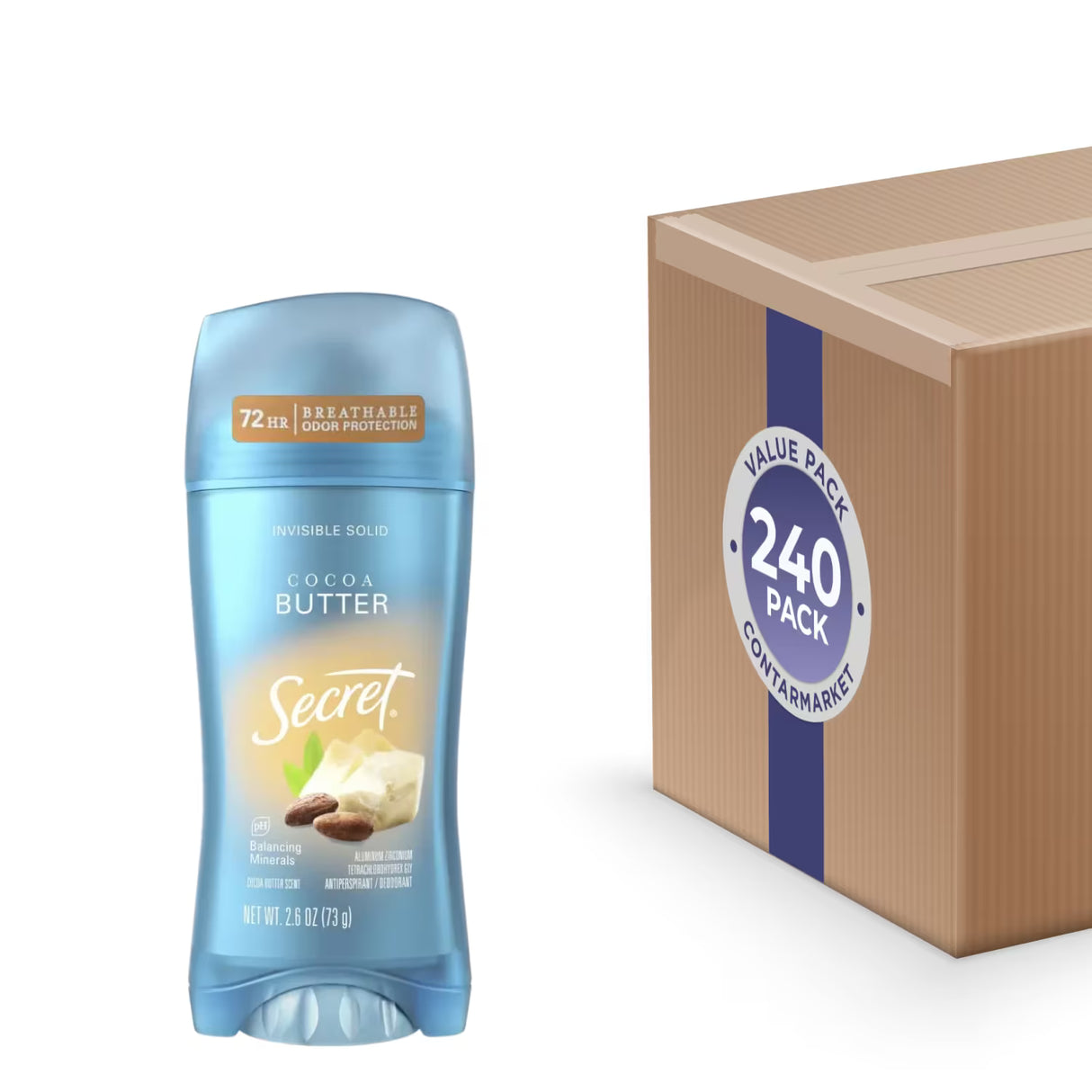 Secret - Fresh Cocoa Butter, Antiperspirant & Deodorant - 2.6 Oz- 240 Pack