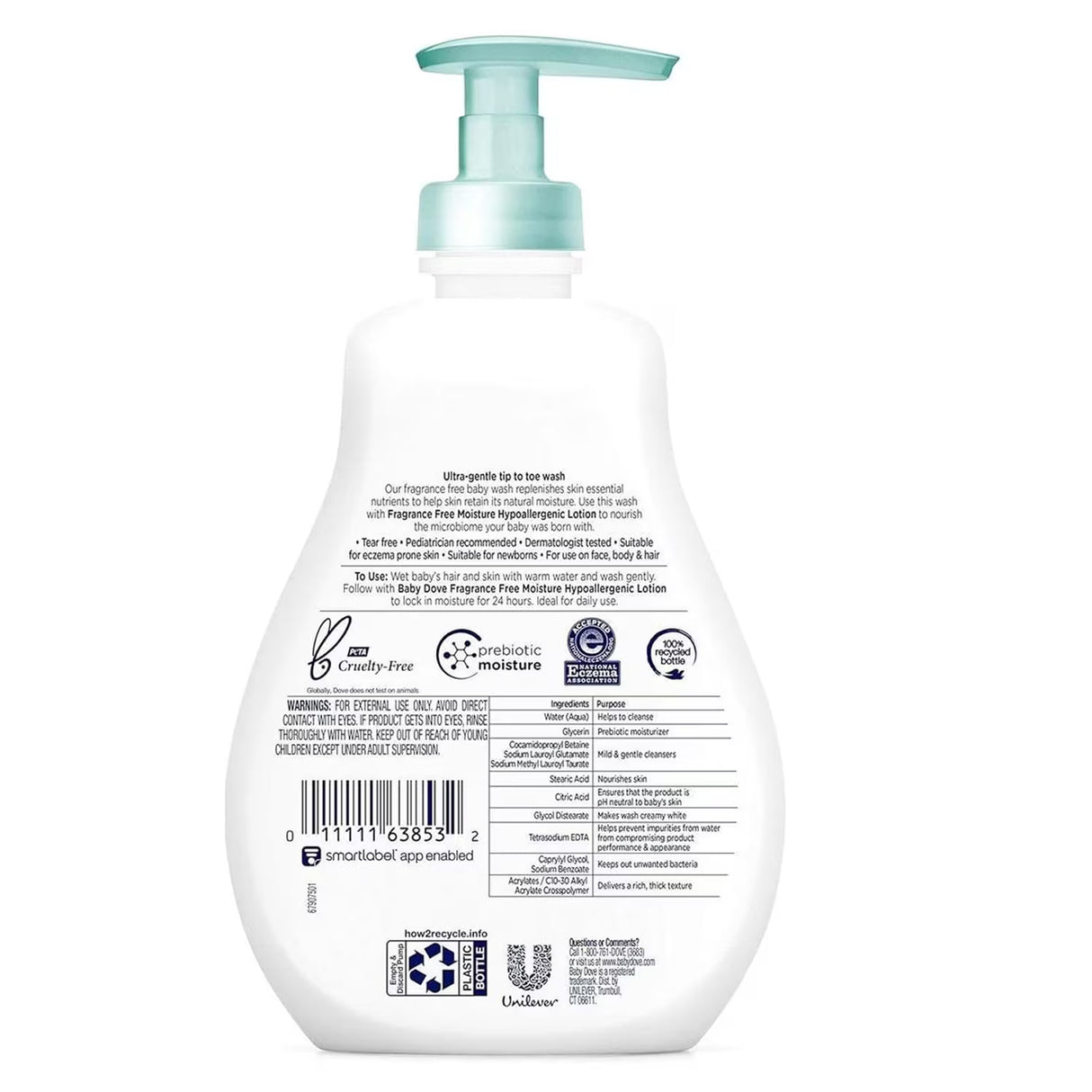Baby Dove Tip to Toe Sensitive Moisture Baby Wash - 13 oz - 4 Pack